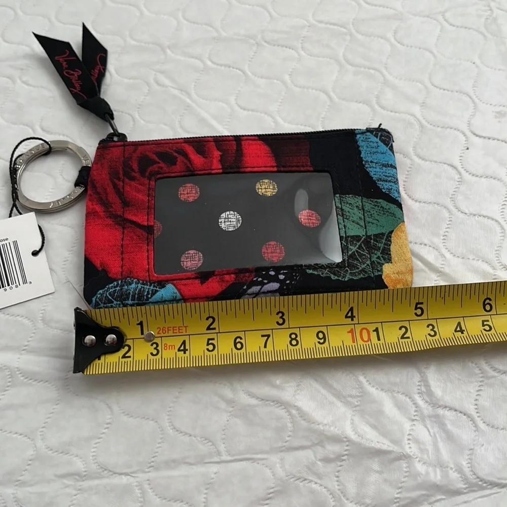Vera Bradley Havana Rose multicolor zip ID case with key ring